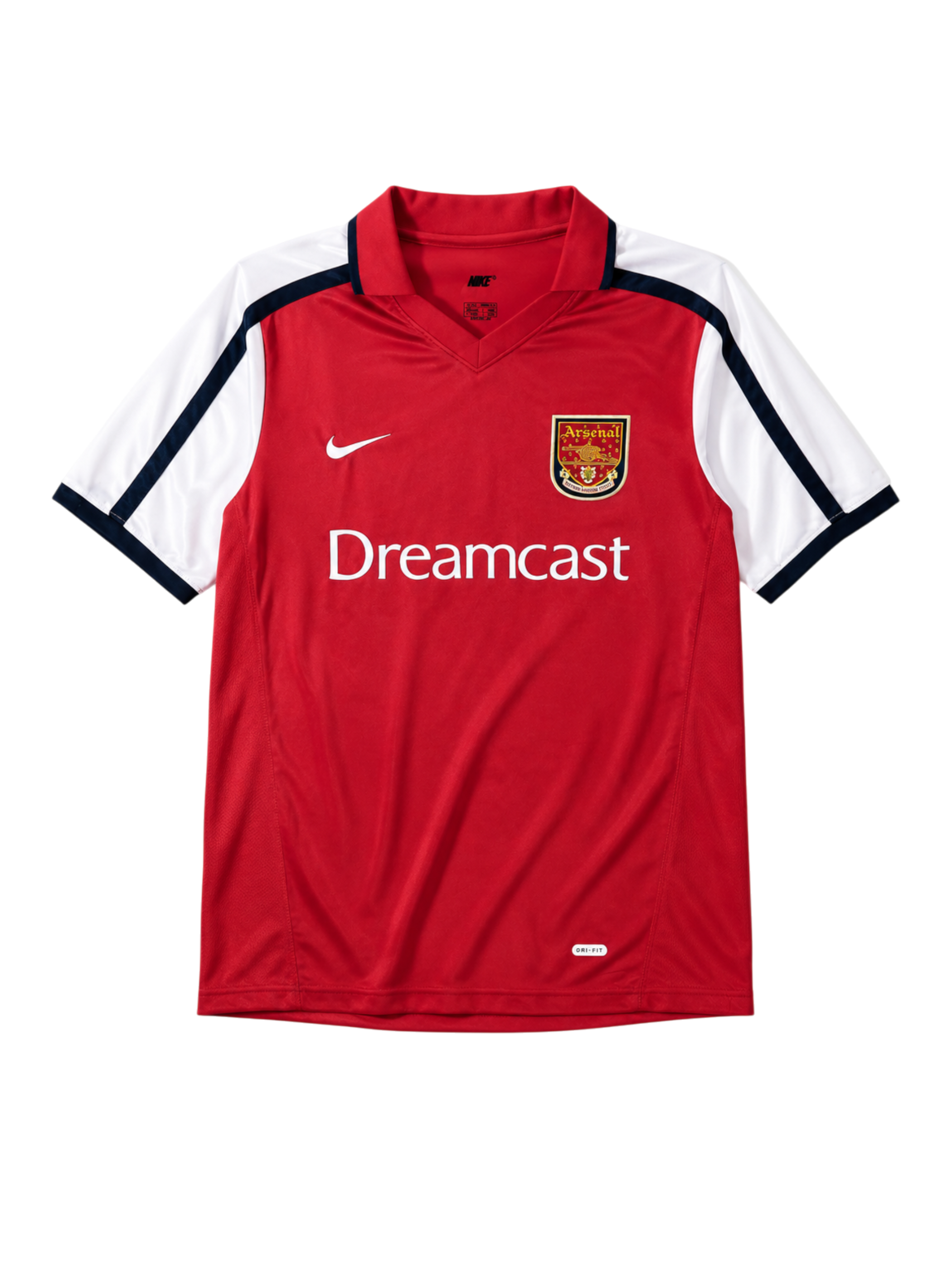 Arsenal 2001/02 home football jersey by Nike with Dreamcast sponsor logo