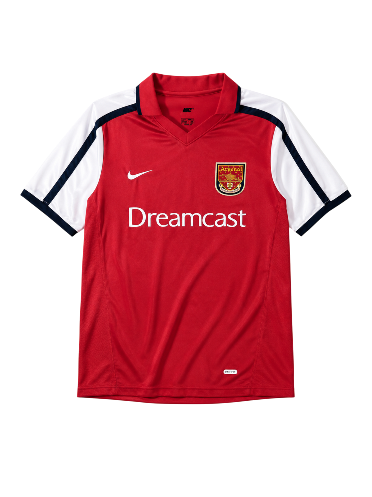 Arsenal 2001/02 home football jersey by Nike with Dreamcast sponsor logo
