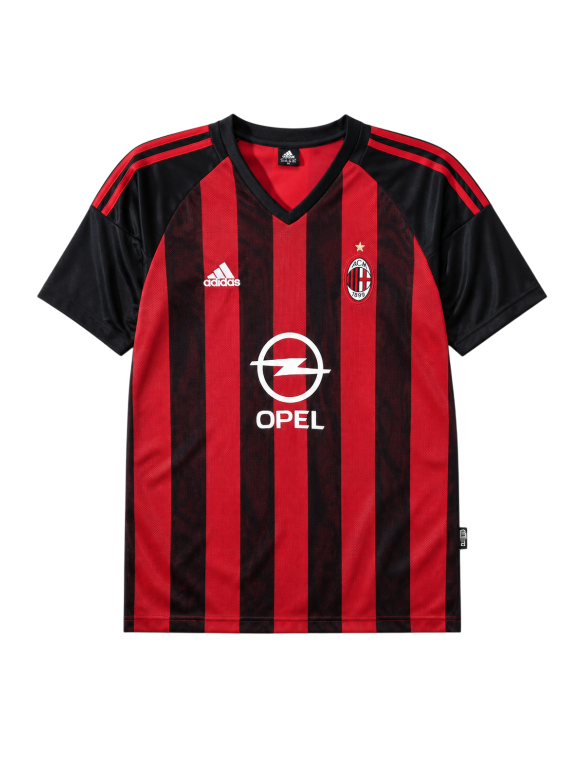 AC Milan 2002/03 home football jersey by Adidas with Opel sponsor logo