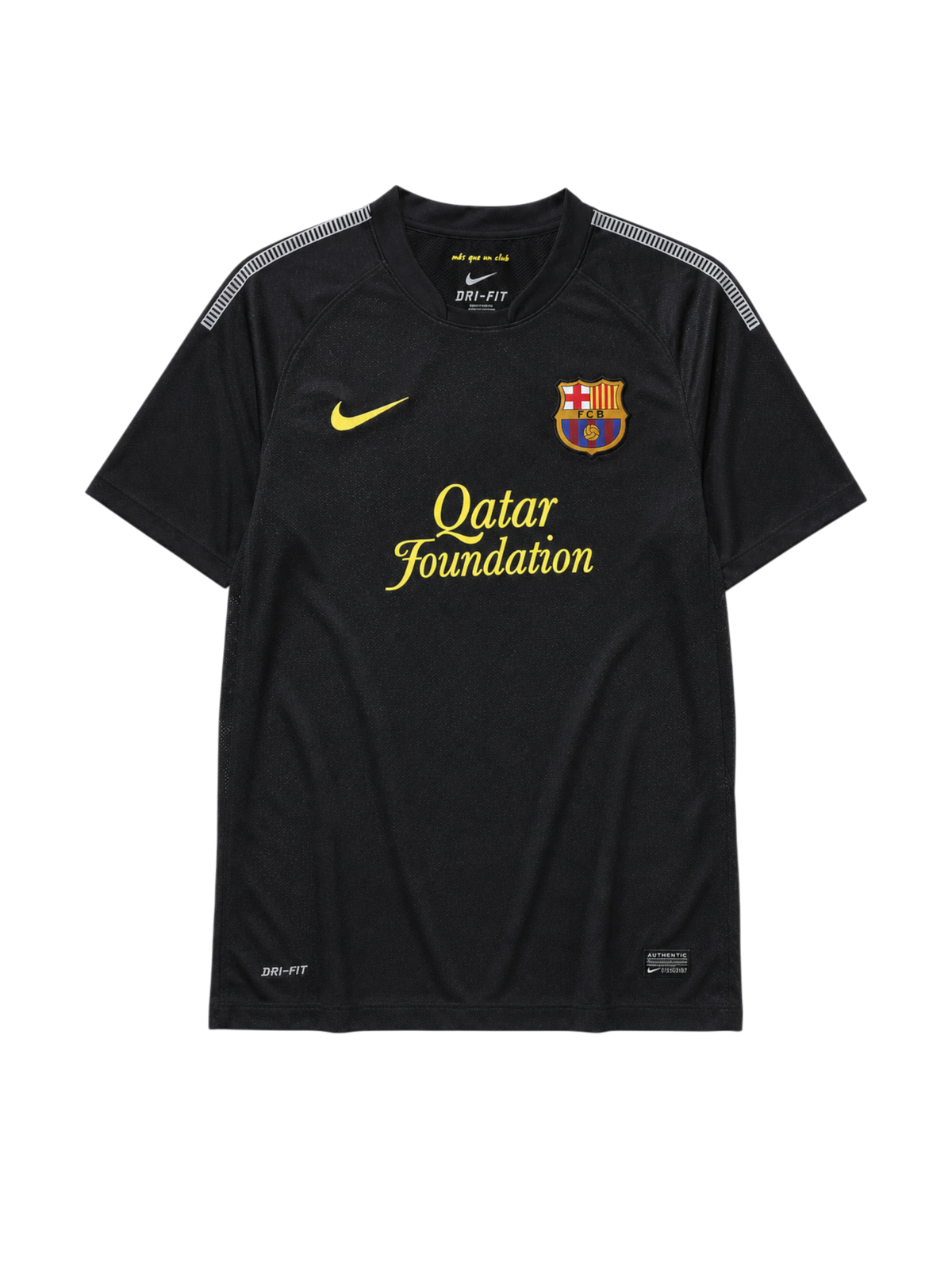 Barcelona 2011/12 away football jersey by Nike with Qatar Foundation sponsor logo