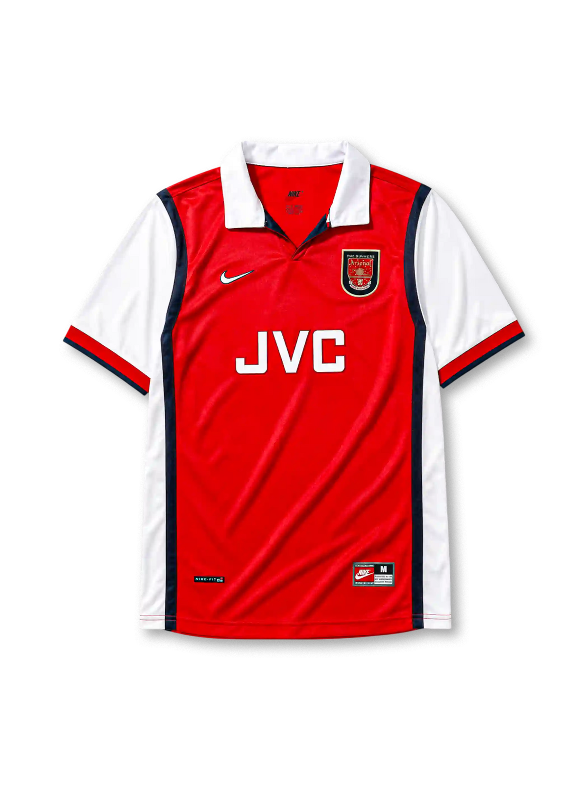 Arsenal 1998/99 home football jersey by Nike with JVC sponsor logo