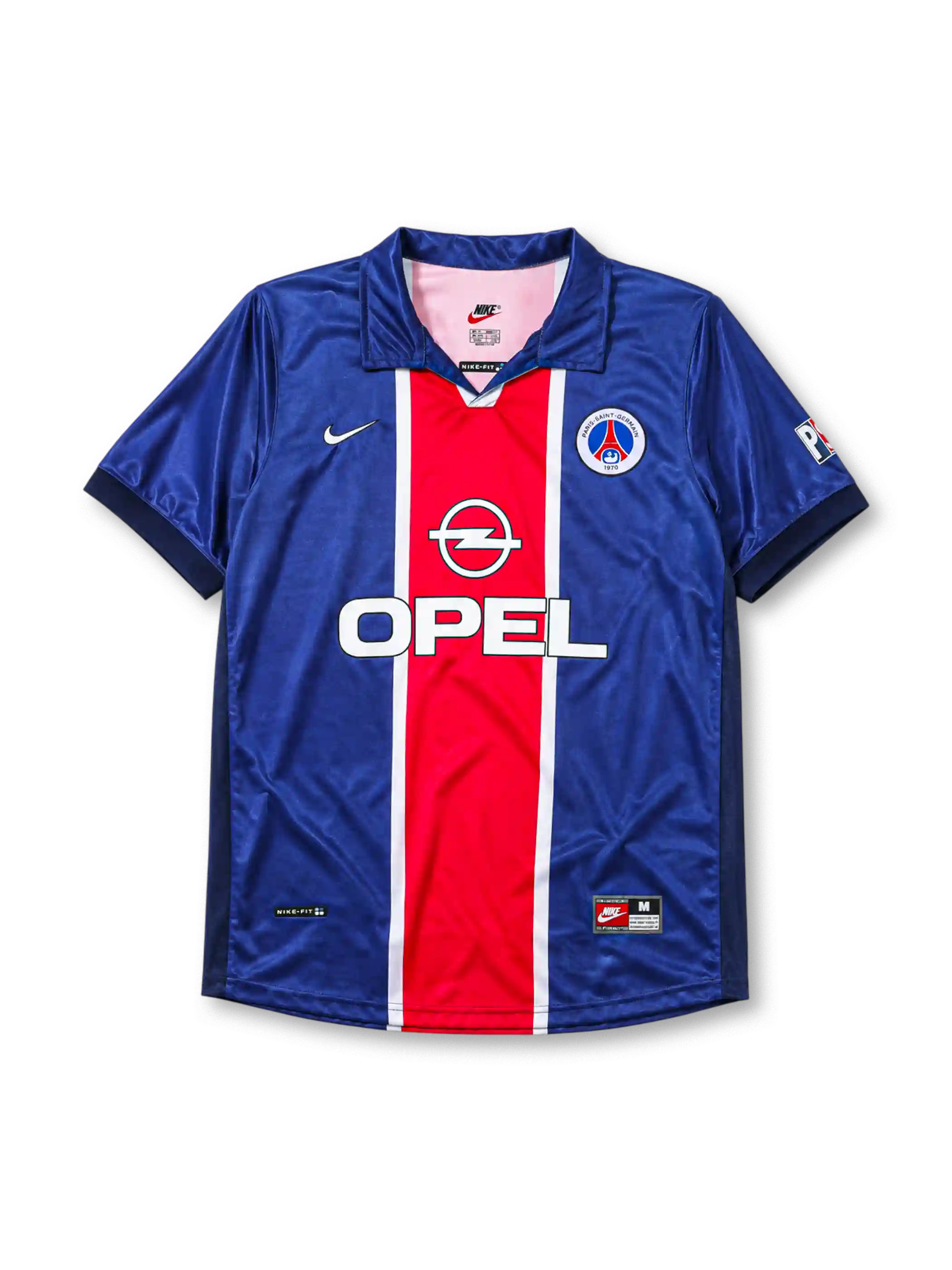 Paris Saint-Germain 1998/99 home football jersey by Nike with Opel sponsor logo