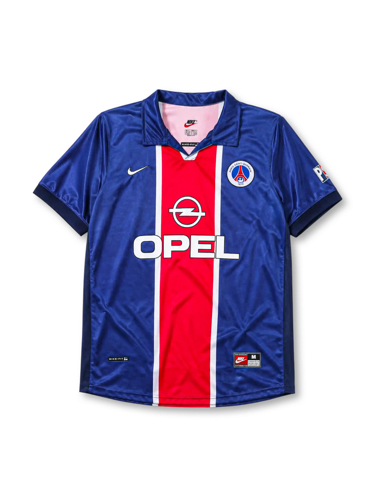 Paris Saint-Germain 1998/99 home football jersey by Nike with Opel sponsor logo