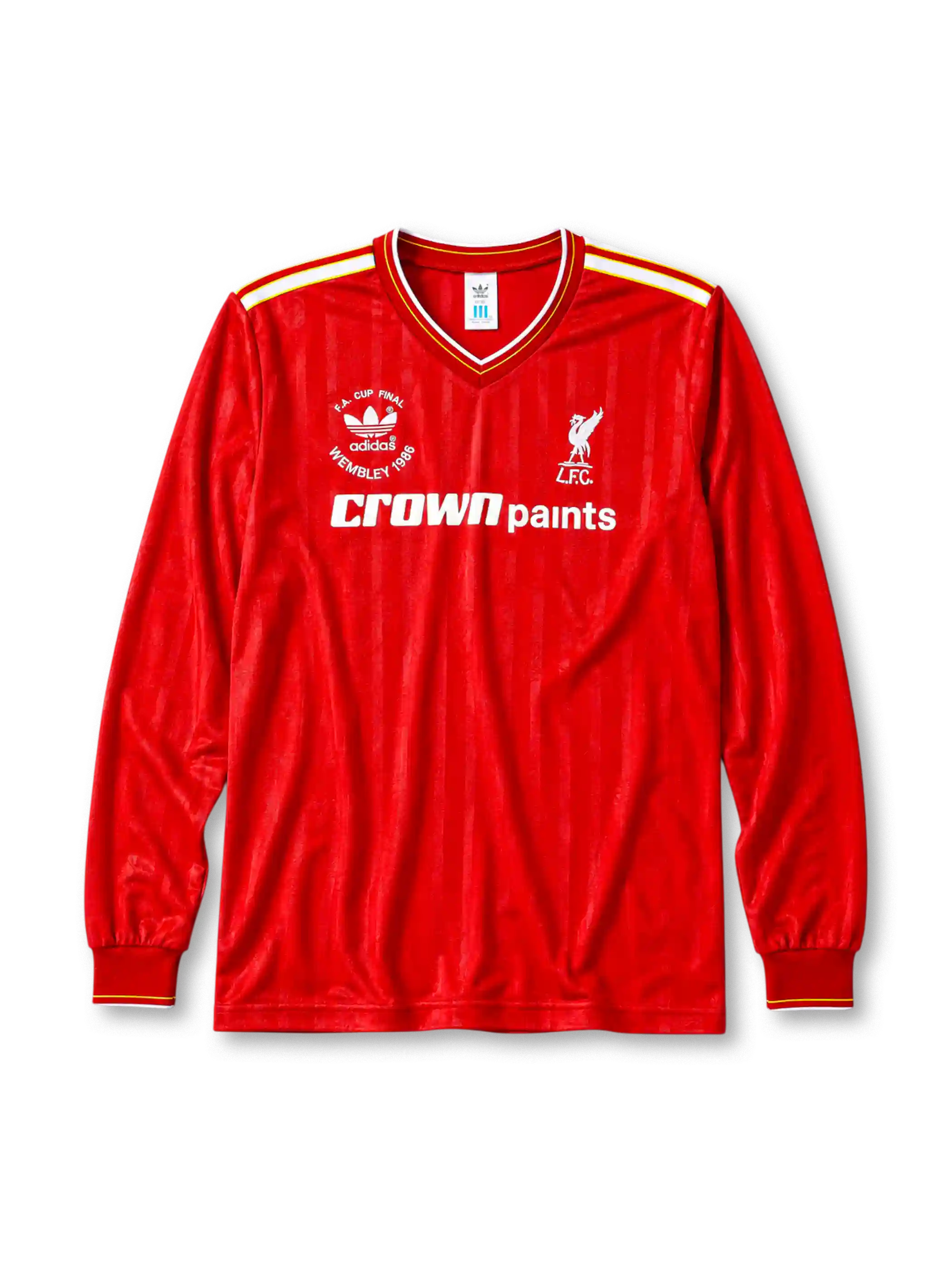 Liverpool 1986/87 home football jersey by Adidas with 1986 FA Cup Final crest
