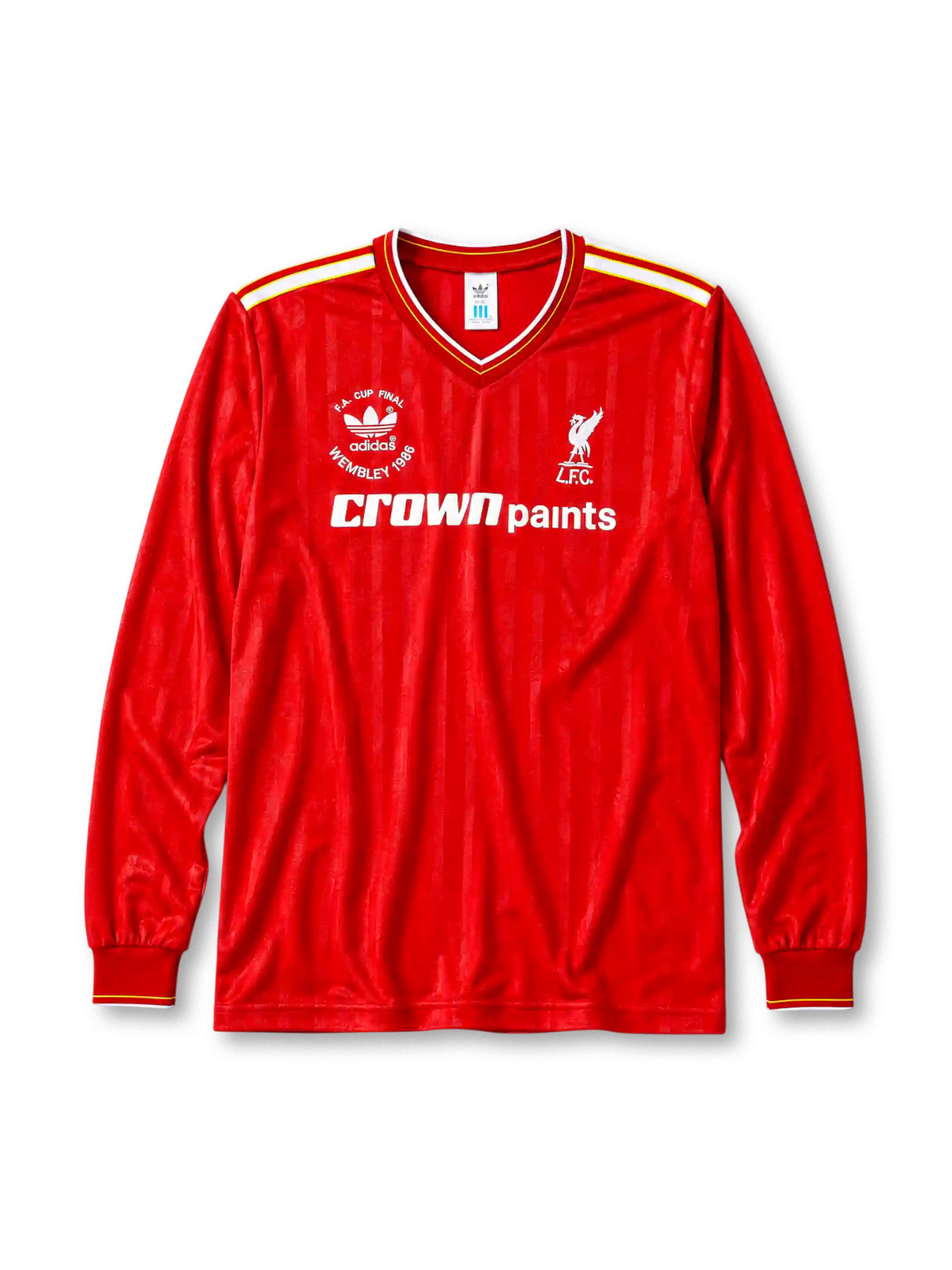 Liverpool 1986/87 home football jersey by Adidas with 1986 FA Cup Final crest