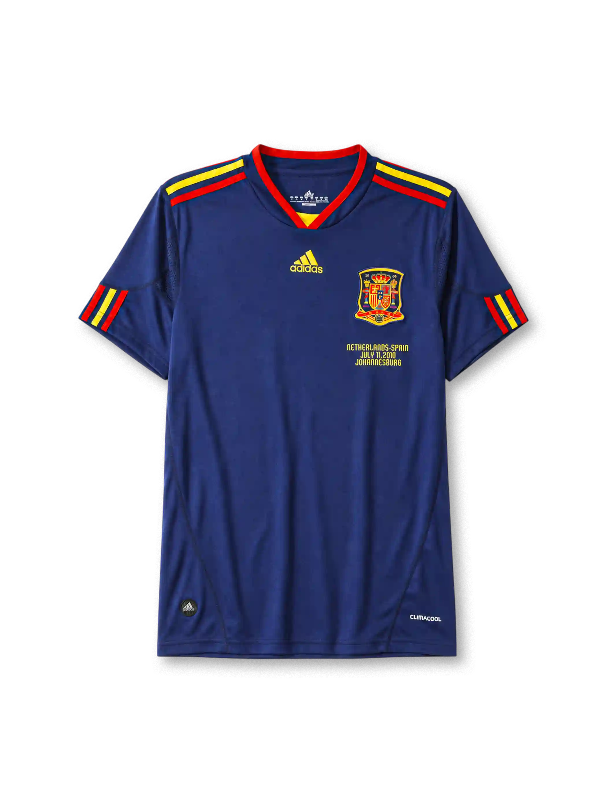 Spain 2010 away football jersey by Adidas with World Cup Final commemorative print