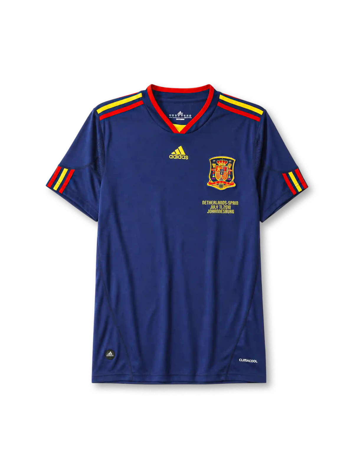 Spain 2010 away football jersey by Adidas with World Cup Final commemorative print