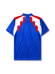 France 1990 home football jersey by Adidas with red white chevron design
