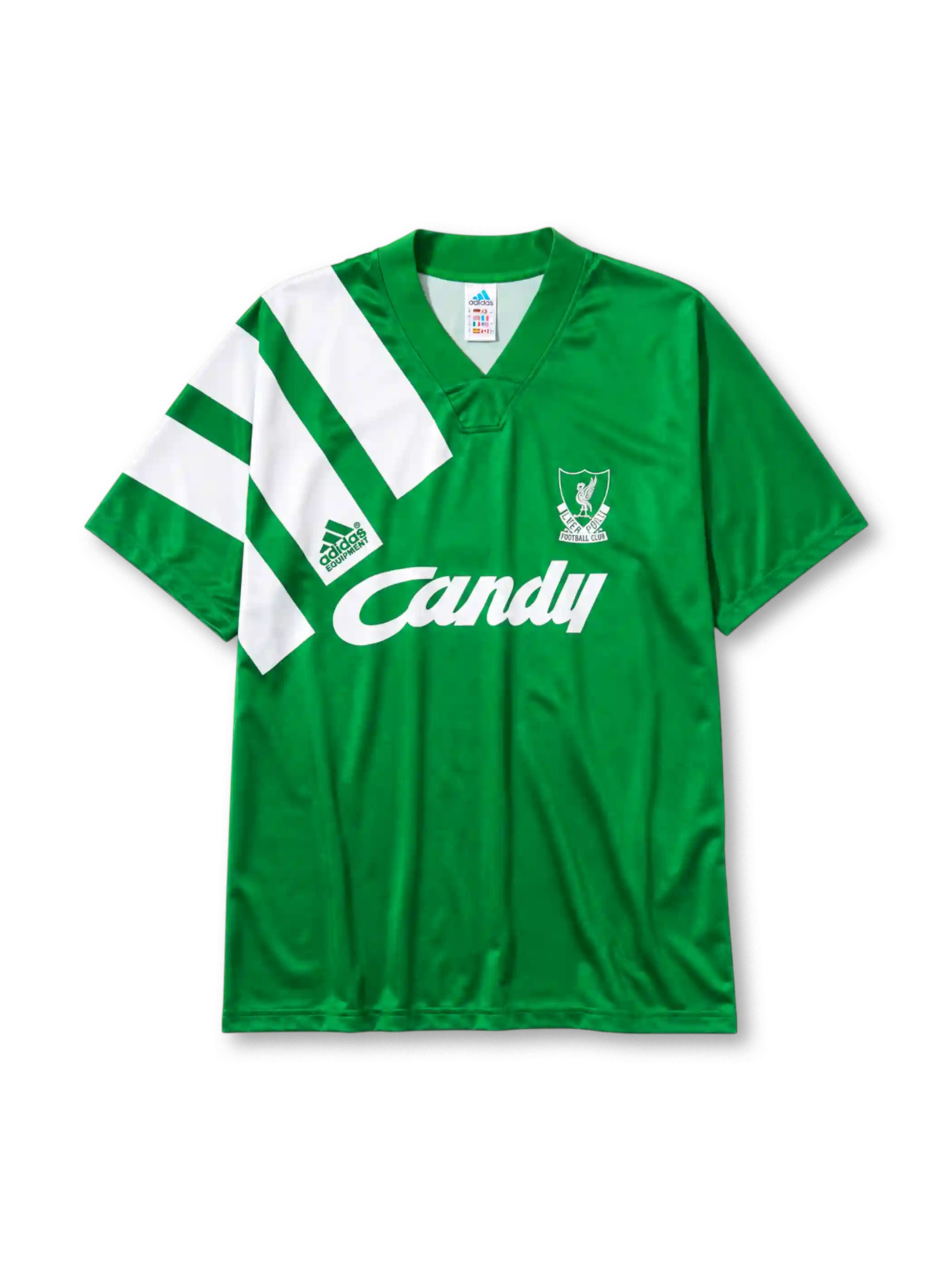 Liverpool 1991/92 away football jersey by Adidas with Candy sponsor logo