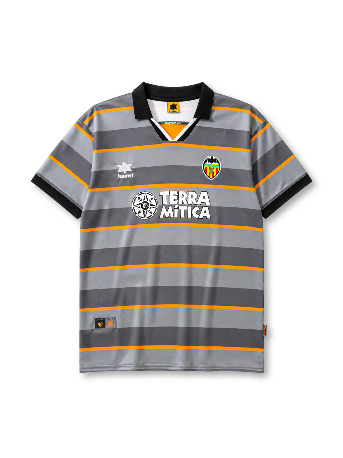 Valencia CF 1999/00 third football jersey by Luanvi with Terra Mítica sponsor logo