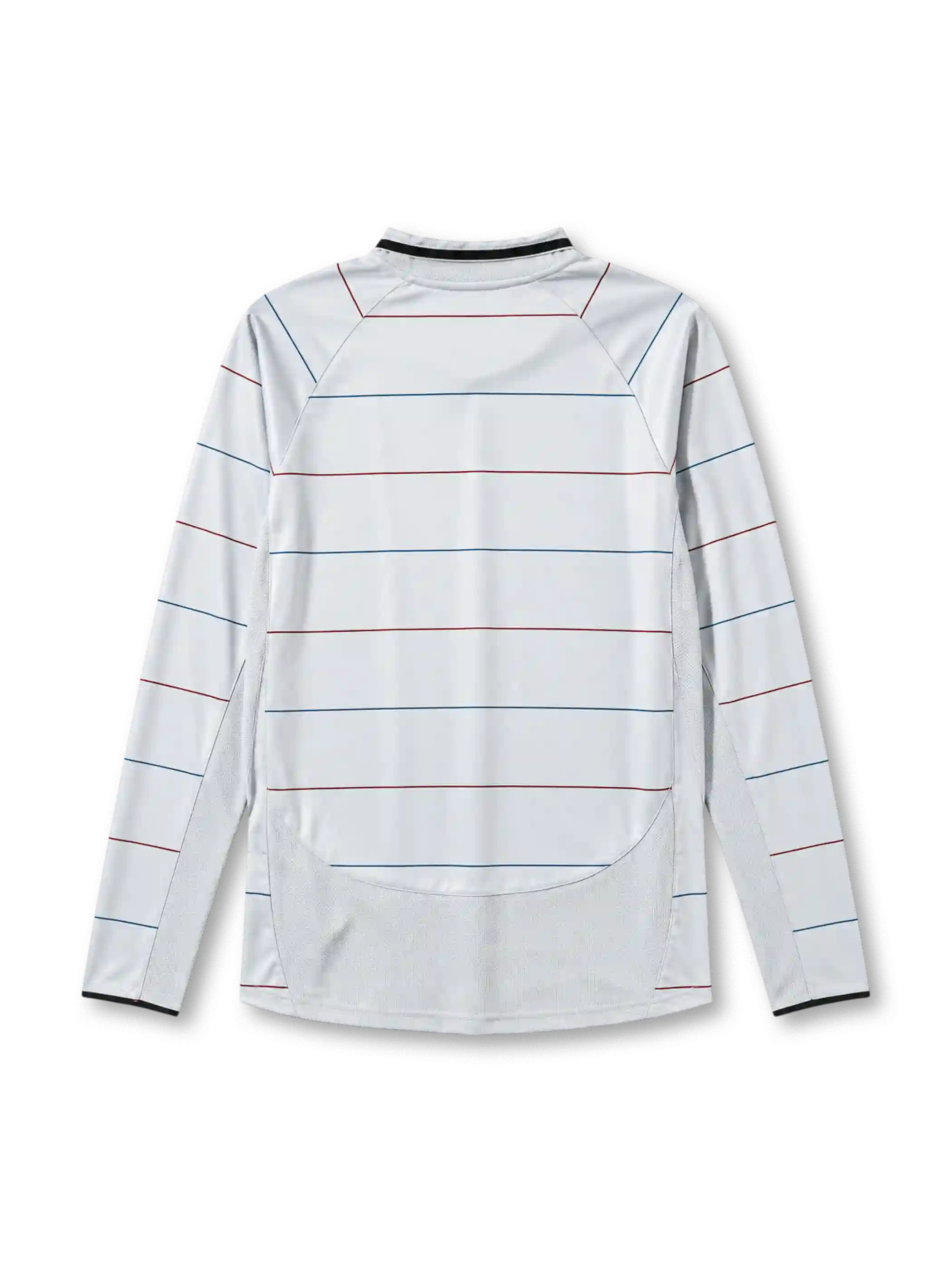 Barcelona 2003/04 away football jersey by Nike in white with thin stripes