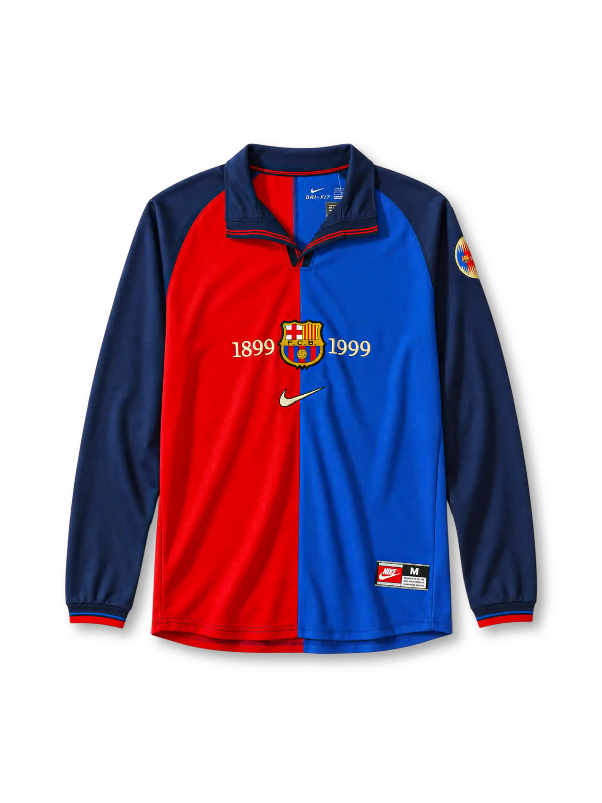 Barcelona 1999/00 home football jersey by Nike with centenary 1899-1999 crest