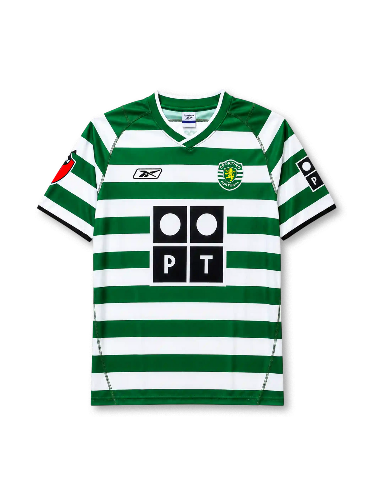 Sporting CP 2003/04 home football jersey by Reebok with PT sponsor logo