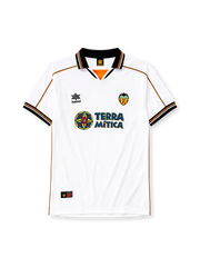 Valencia CF 1999/00 home football jersey by Luanvi with Terra Mítica sponsor logo