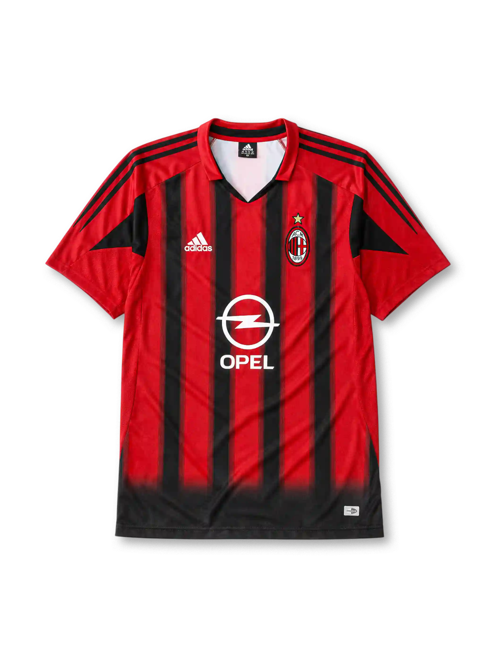 AC Milan 2004/05 home football jersey by Adidas with Opel sponsor logo