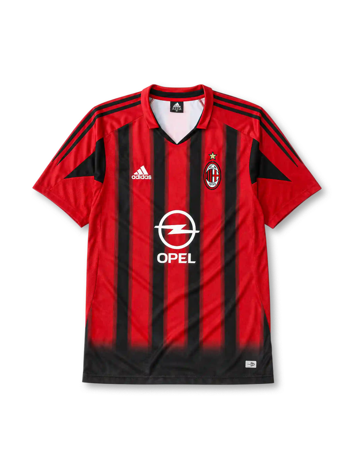 AC Milan 2004/05 home football jersey by Adidas with Opel sponsor logo