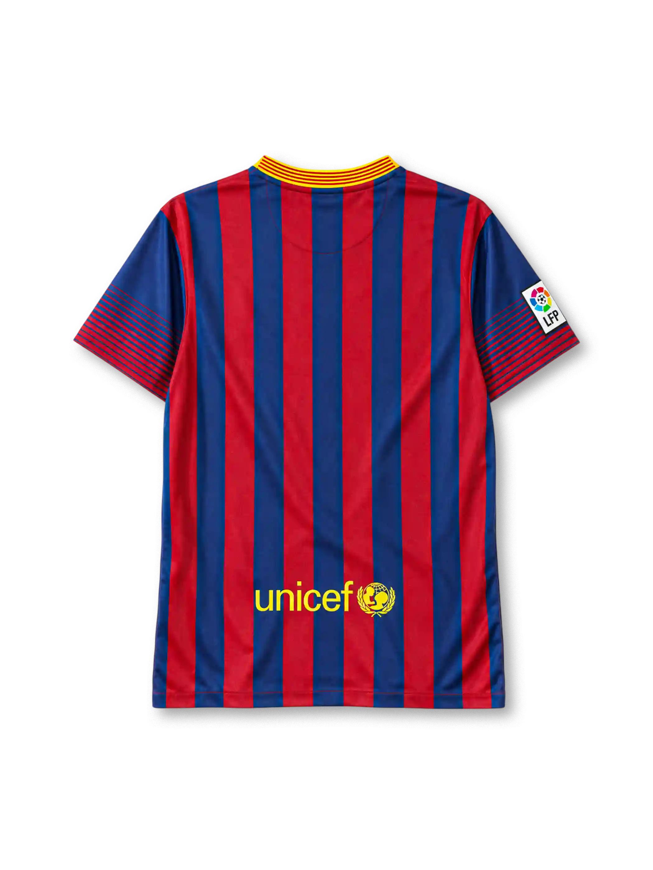 Barcelona 2013/14 home football jersey by Nike with Qatar Airways sponsor logo