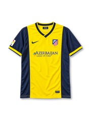 Atlético Madrid 2013/14 away football jersey by Nike with Azerbaijan Land of Fire sponsor logo