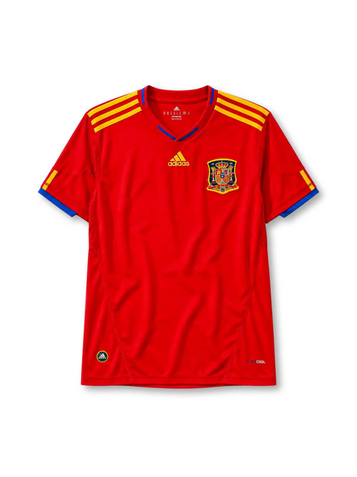 Spain 2010 home football jersey by Adidas from the World Cup kit era