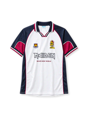 West Ham United 1999 away football jersey by Vandanel with Iron Maiden Brave New World branding