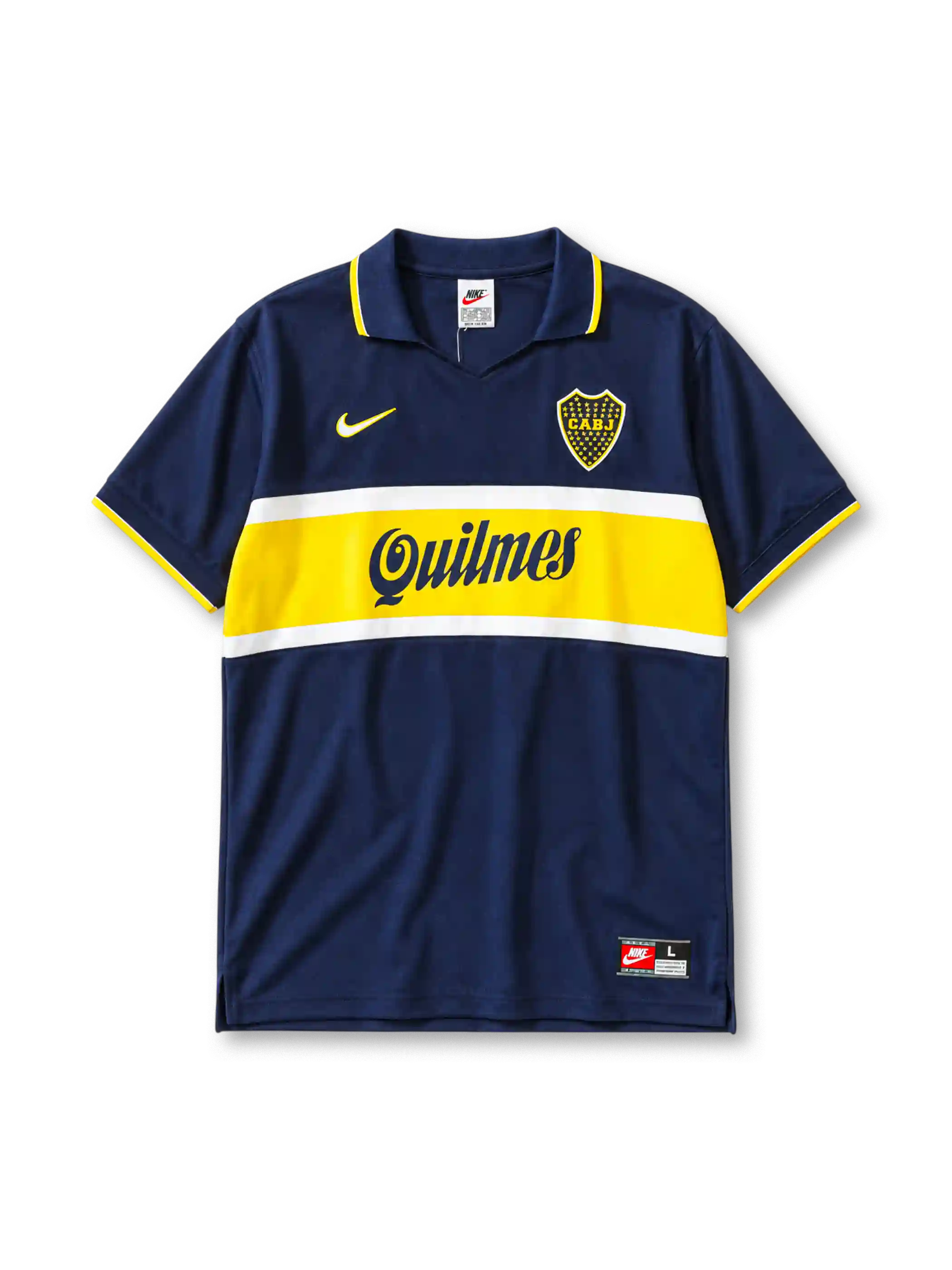 Boca Juniors 1996/97 home football jersey by Nike with Quilmes sponsor logo