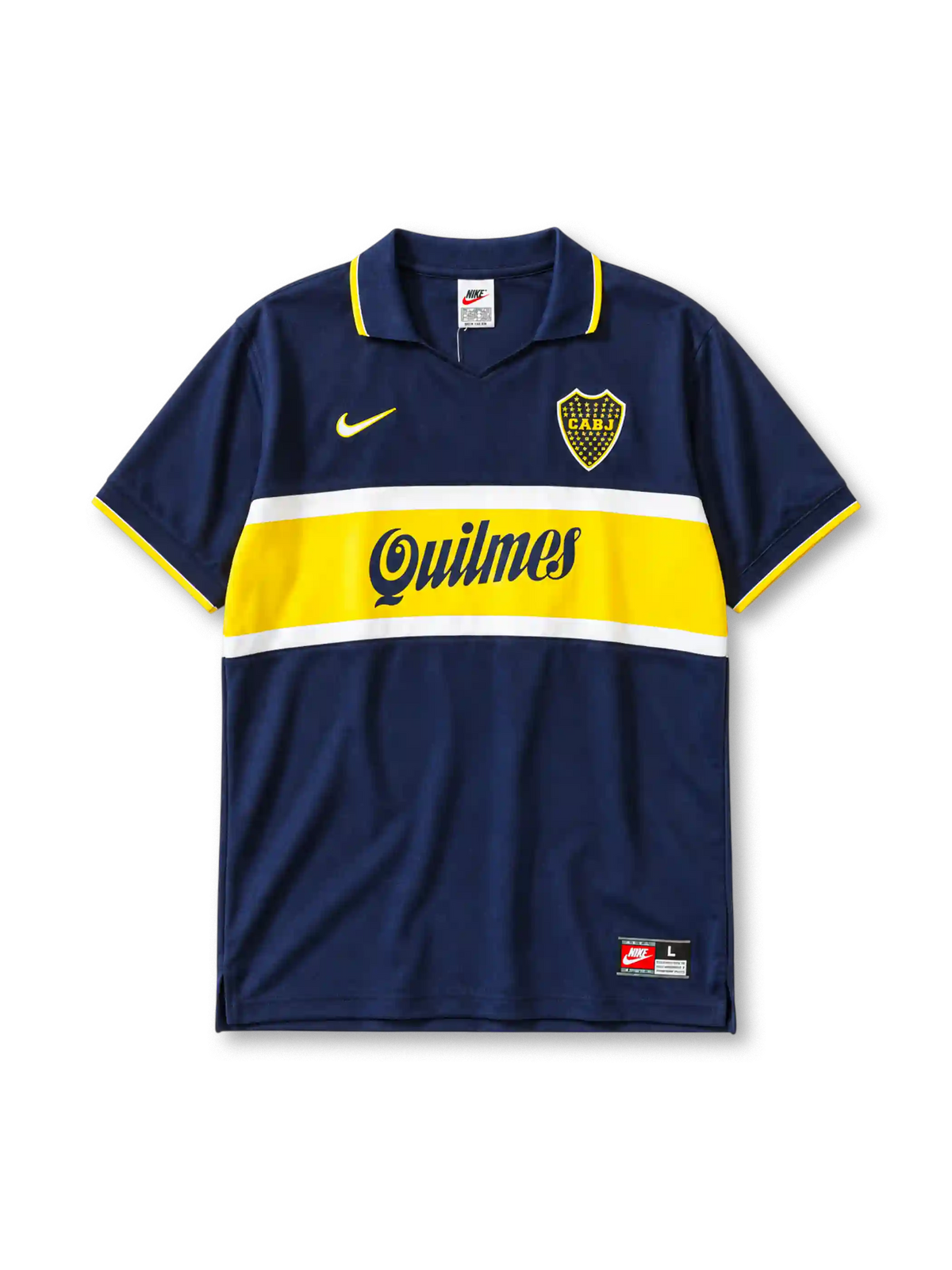 Boca Juniors 1996/97 home football jersey by Nike with Quilmes sponsor logo