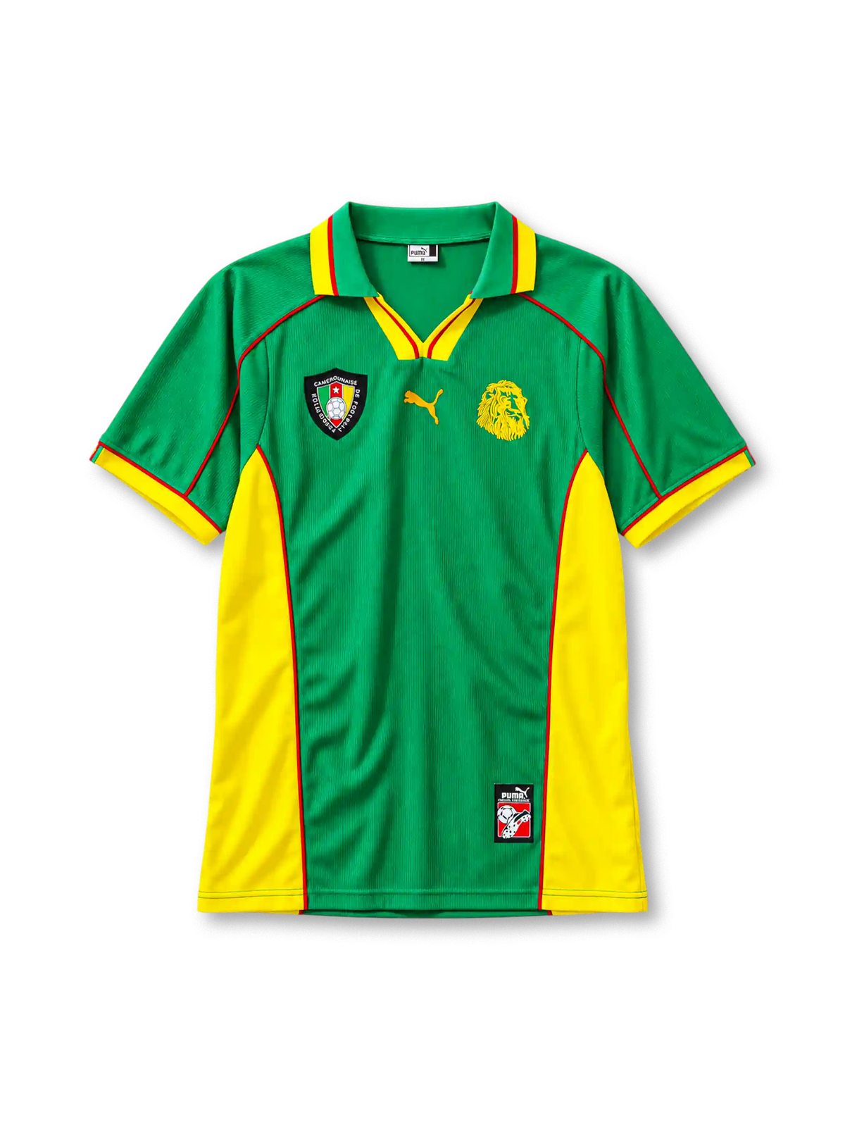 Cameroon 1998/99 home football jersey by Puma from the World Cup kit era