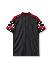 AC Milan 1997-98 third jersey Lotto front view black red graphic sleeves