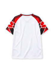 AC Milan 1997-98 away jersey Lotto front view white red graphic sleeves