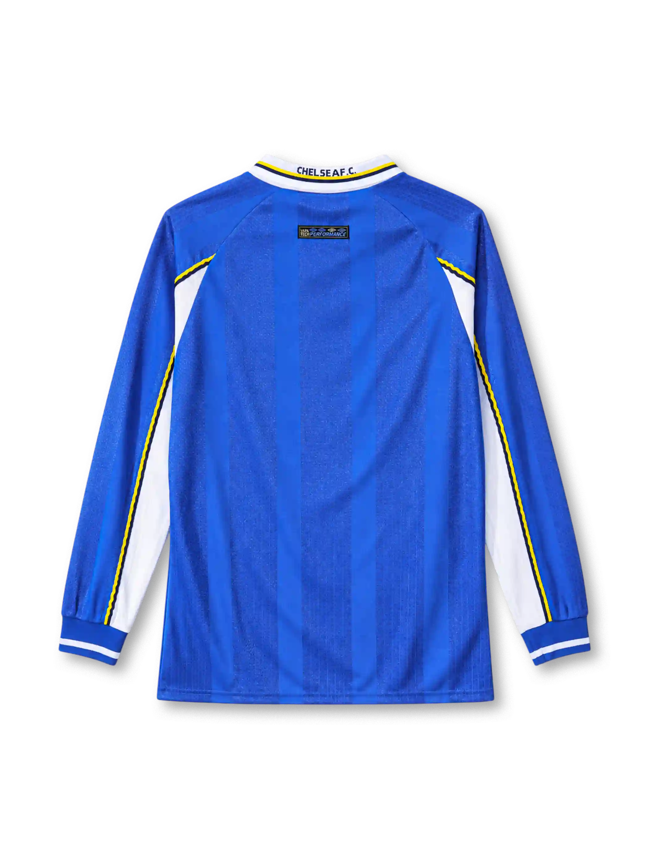 Chelsea 1997-99 home jersey Umbro front view blue long sleeve