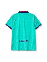 FC Barcelona 2019-20 third jersey Nike front view teal diamond pattern