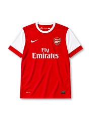 Arsenal 2010-11 home jersey Nike front view red white sleeves