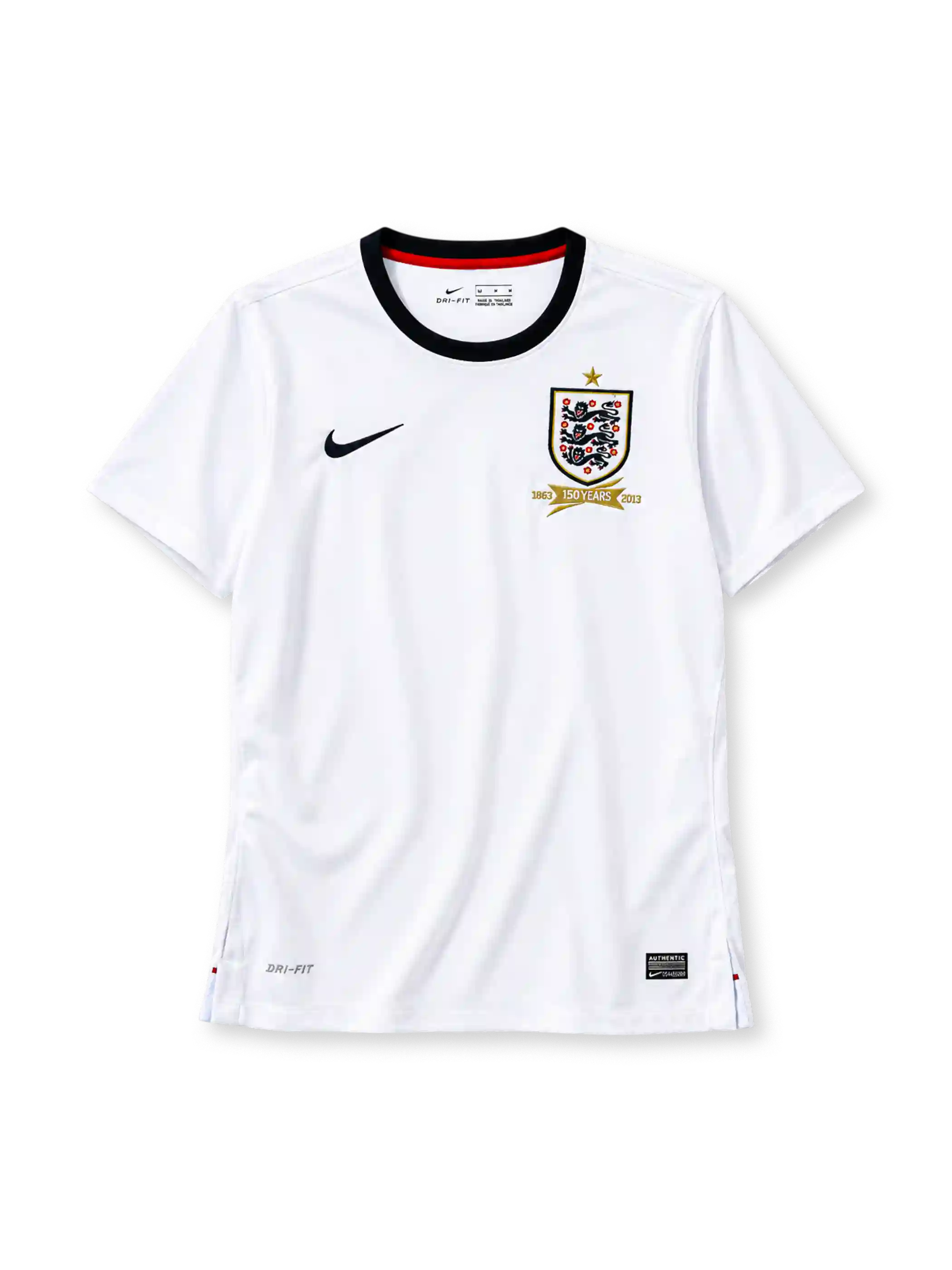 England 2013 home jersey Nike front view white 150 years crest