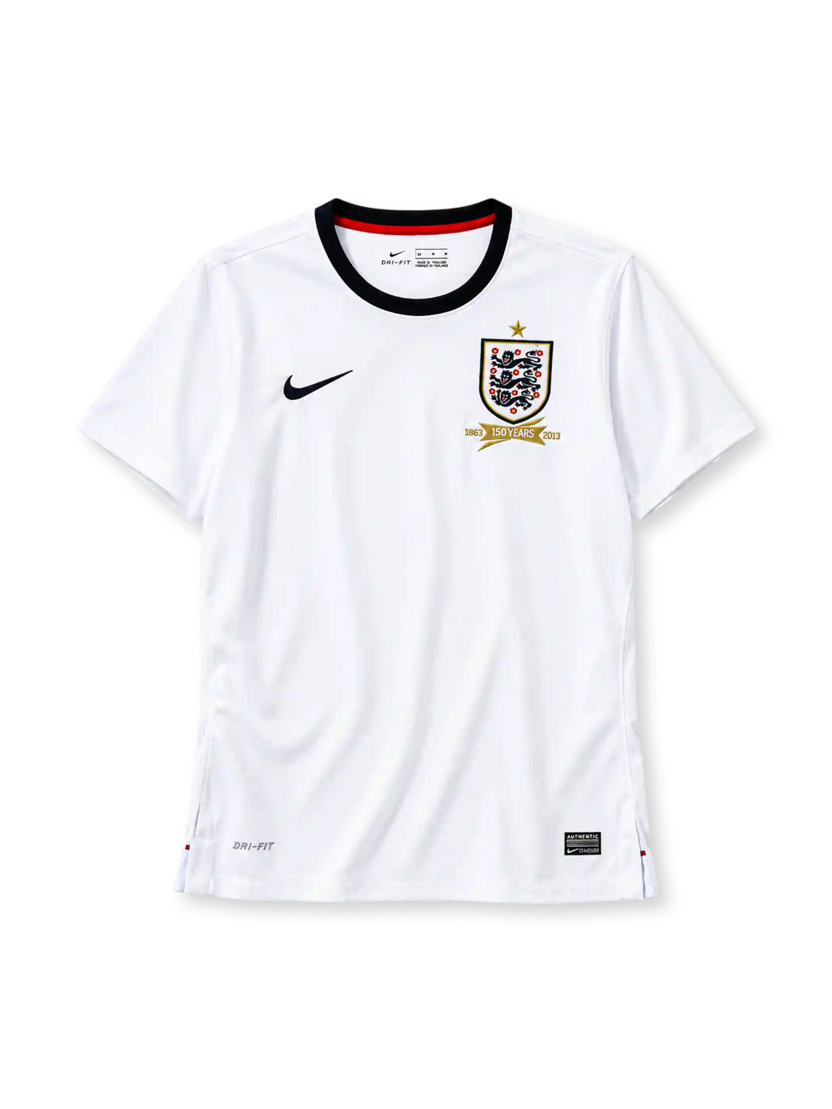 England 2013 home jersey Nike front view white 150 years crest
