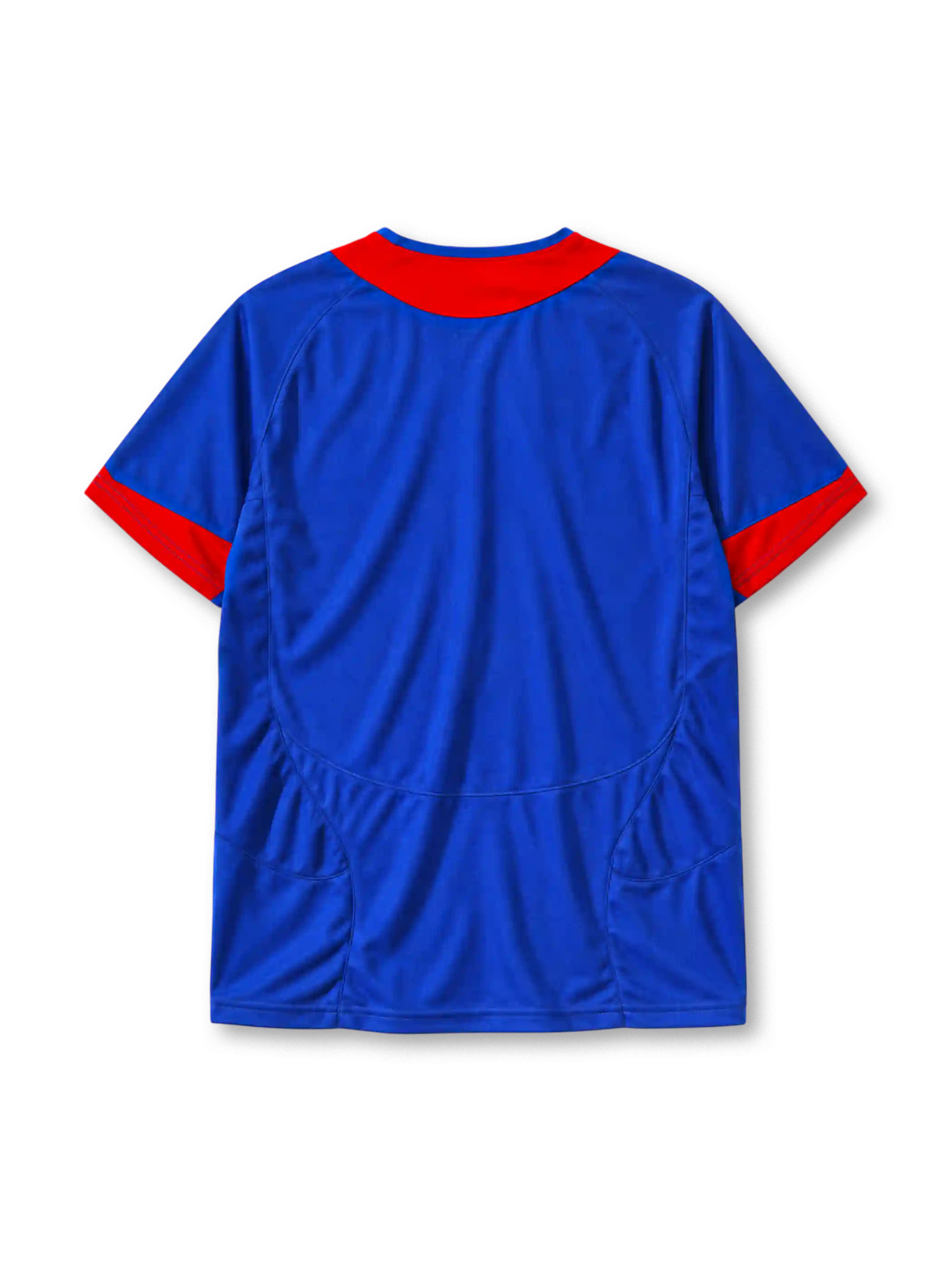 Manchester United 2005-06 away jersey Nike front view blue red yoke