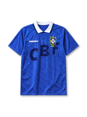 Brazil 1993-94 away jersey Umbro front view blue CBF graphic