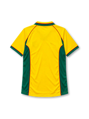 Cameroon 1998-99 away jersey Puma front view yellow green side panels
