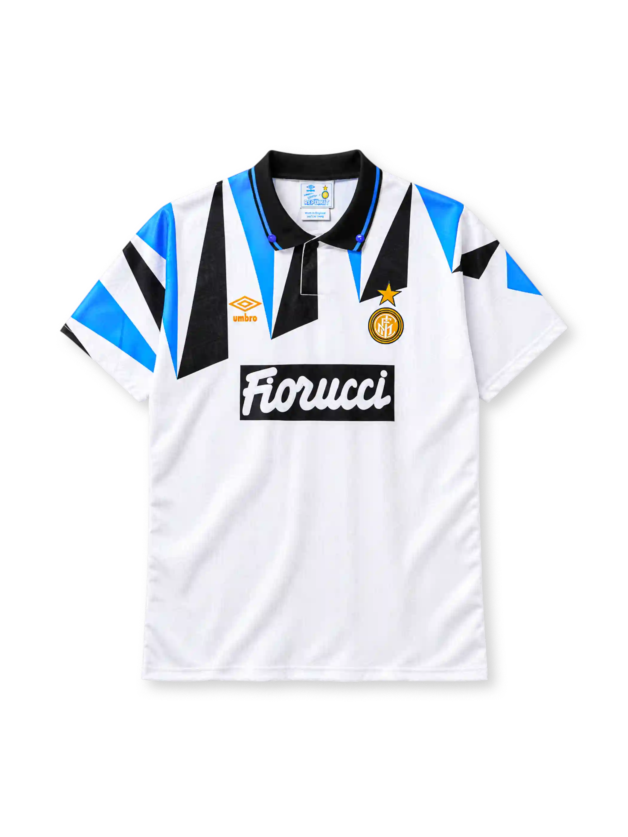 Inter Milan 1992-93 away jersey Umbro front view white geometric pattern