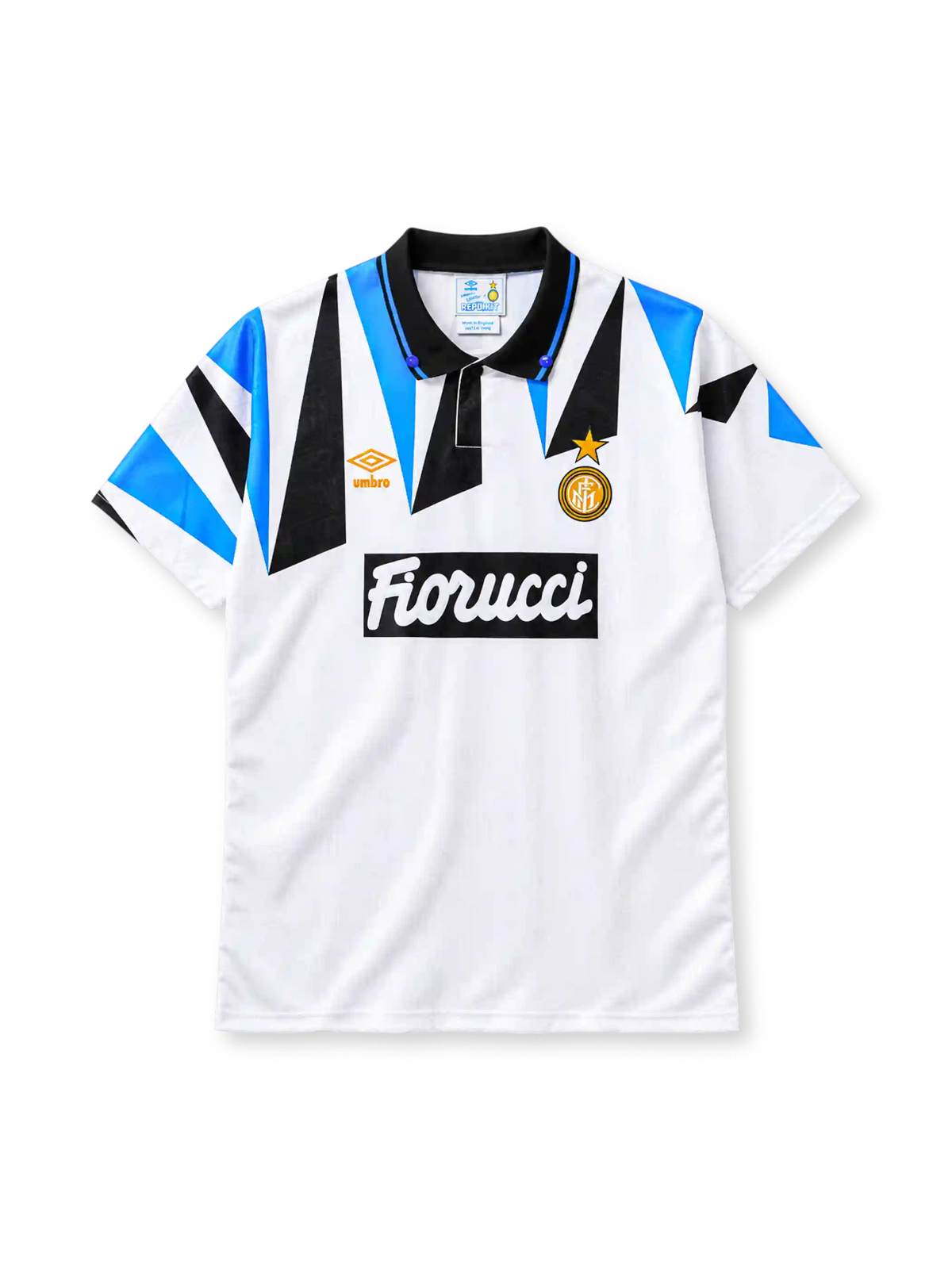 Inter Milan 1992-93 away jersey Umbro front view white geometric pattern