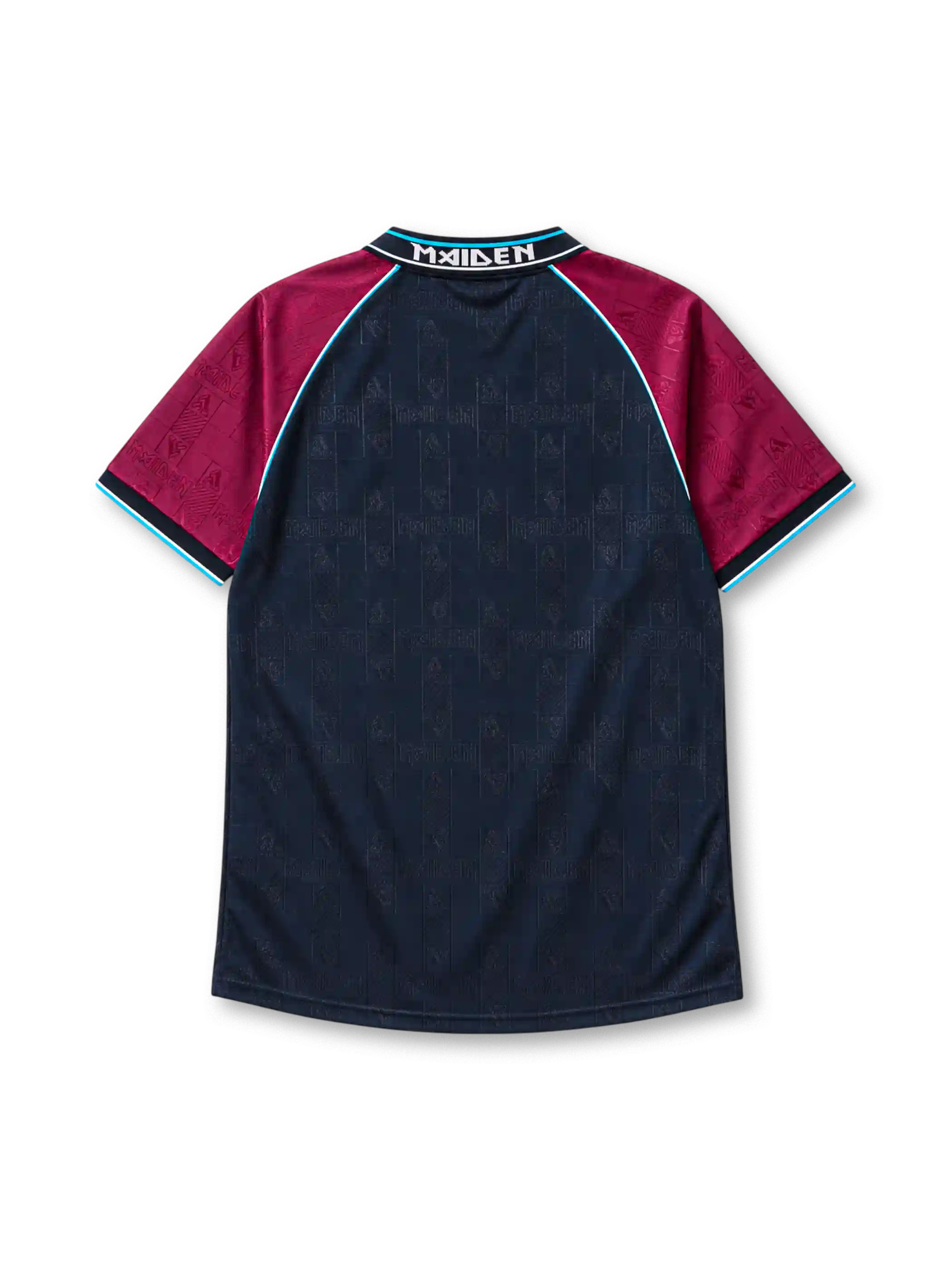 West Ham United 1999 home jersey novelty front view navy claret Iron Maiden