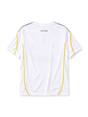 Real Madrid 2009-10 home jersey adidas front view white black gold trim