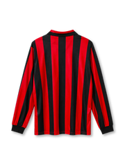 AC Milan 1988/89 long-sleeve home football jersey by Kappa with Mediolanum sponsor logo and scudetto shield