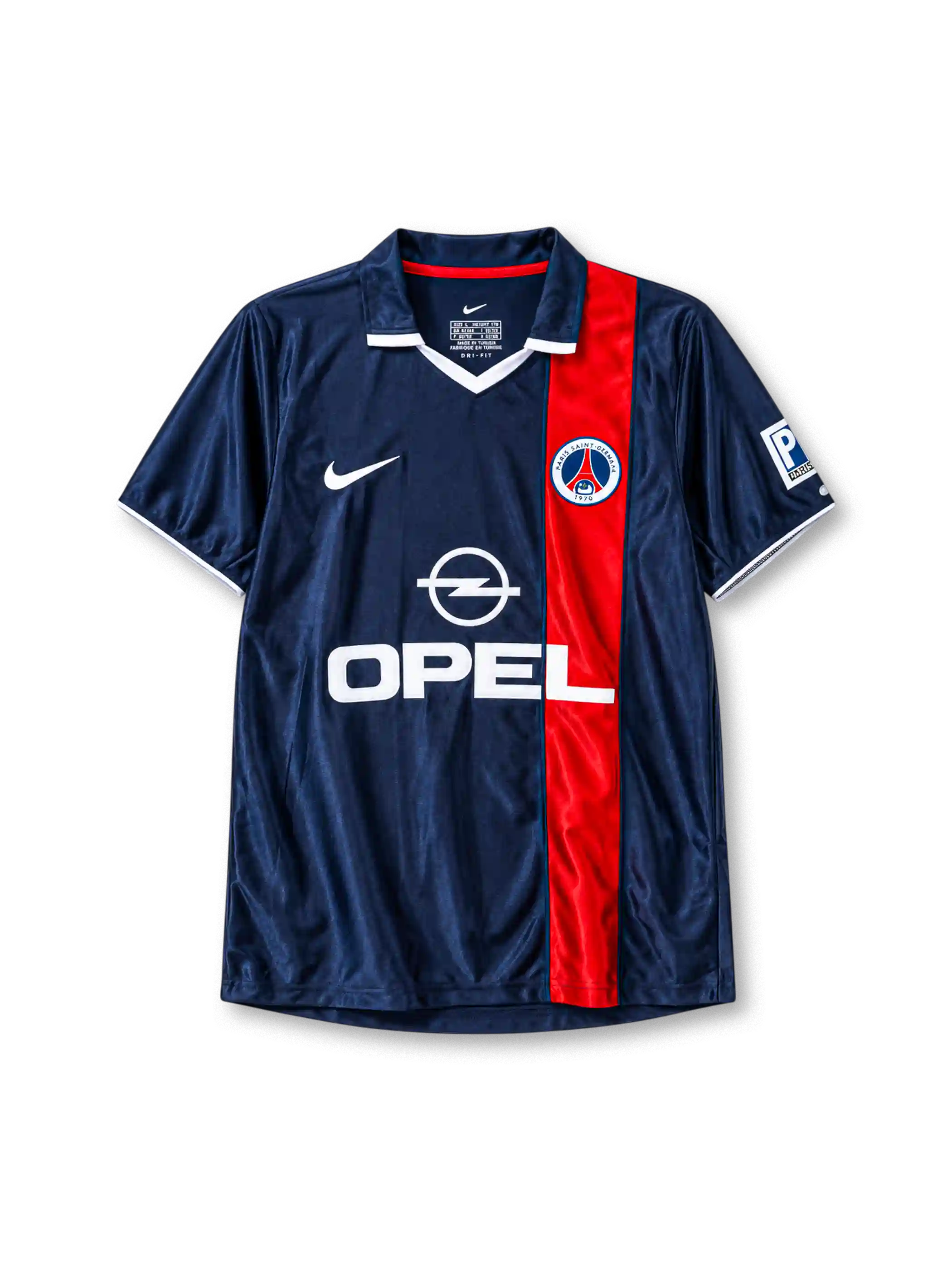 Paris Saint-Germain 2001/02 home football jersey by Nike with Opel sponsor logo