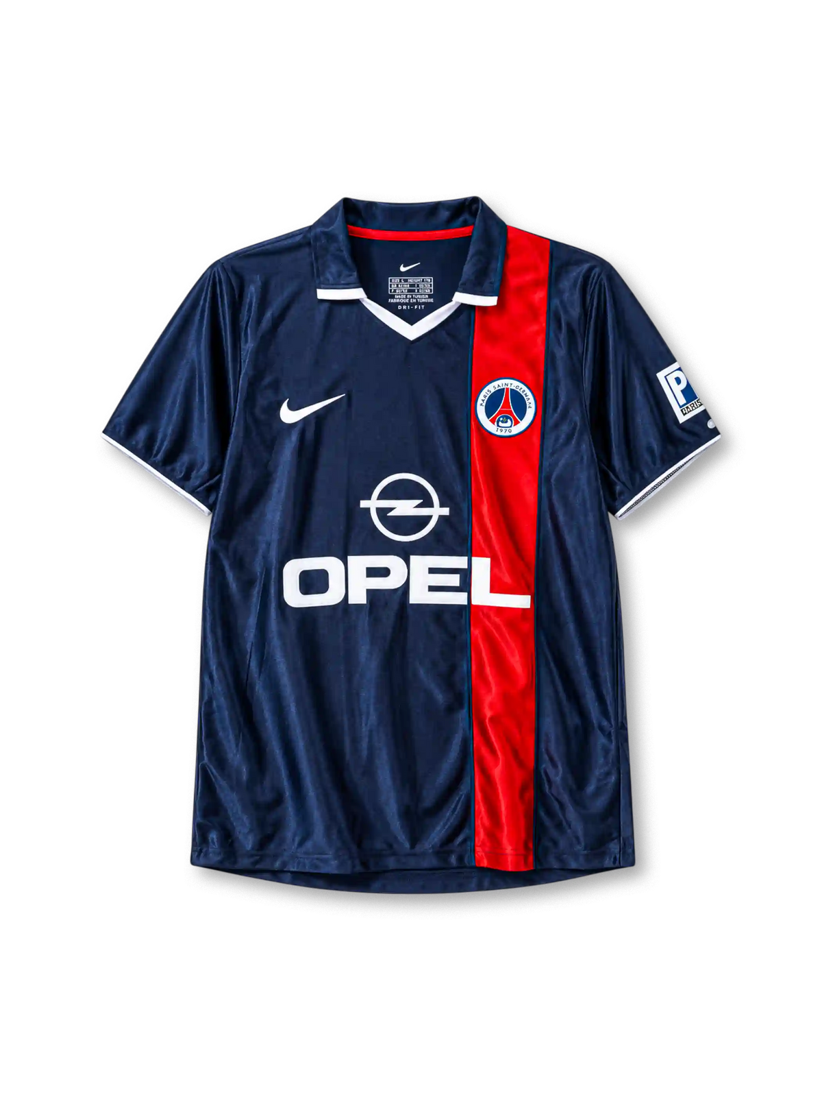 Paris Saint-Germain 2001/02 home football jersey by Nike with Opel sponsor logo