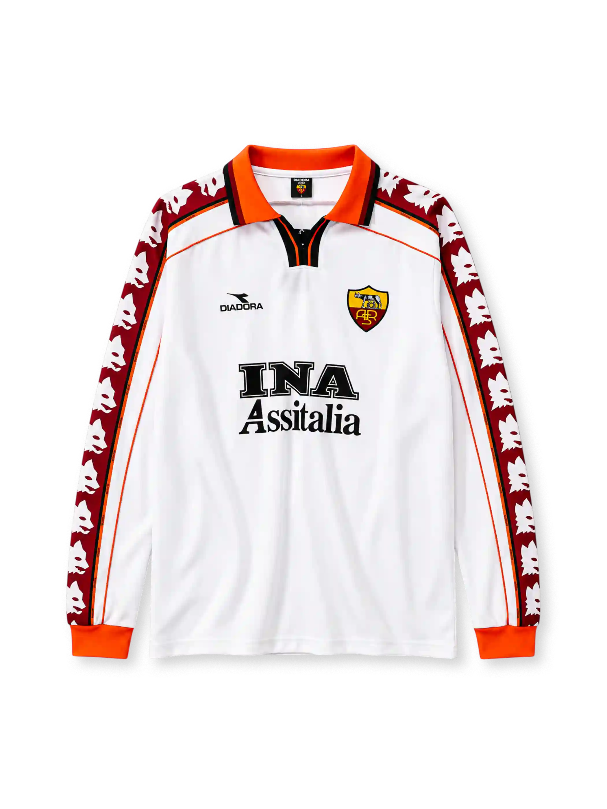 AS Roma 1998/99 long-sleeve away football jersey by Diadora with INA Assitalia sponsor logo
