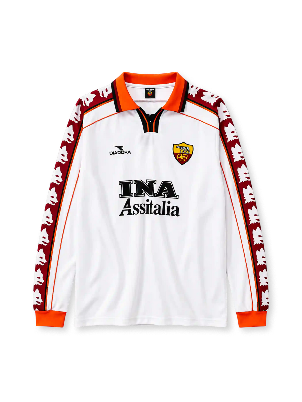 AS Roma 1998/99 long-sleeve away football jersey by Diadora with INA Assitalia sponsor logo