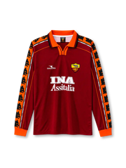 AS Roma 1998/99 long-sleeve home football jersey by Diadora with INA Assitalia sponsor logo