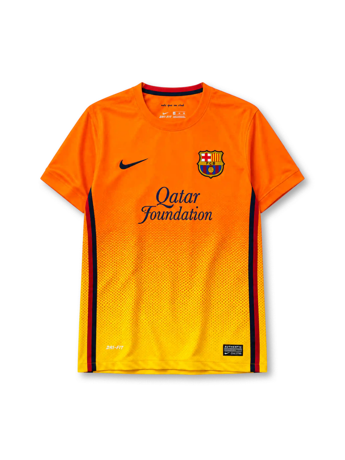 Barcelona 2012/13 away football jersey by Nike with Qatar Foundation sponsor logo