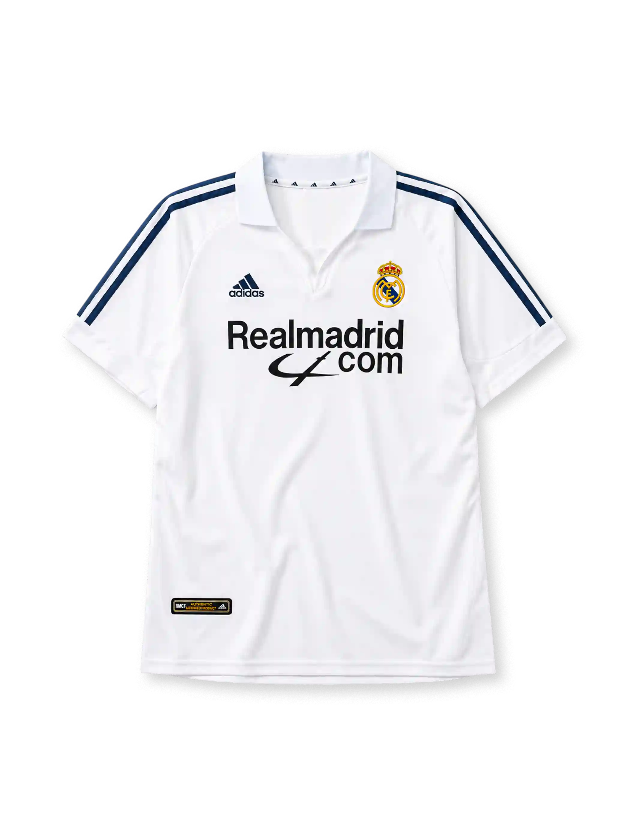 Real Madrid 2001/02 home football jersey by Adidas with Realmadrid.com sponsor logo