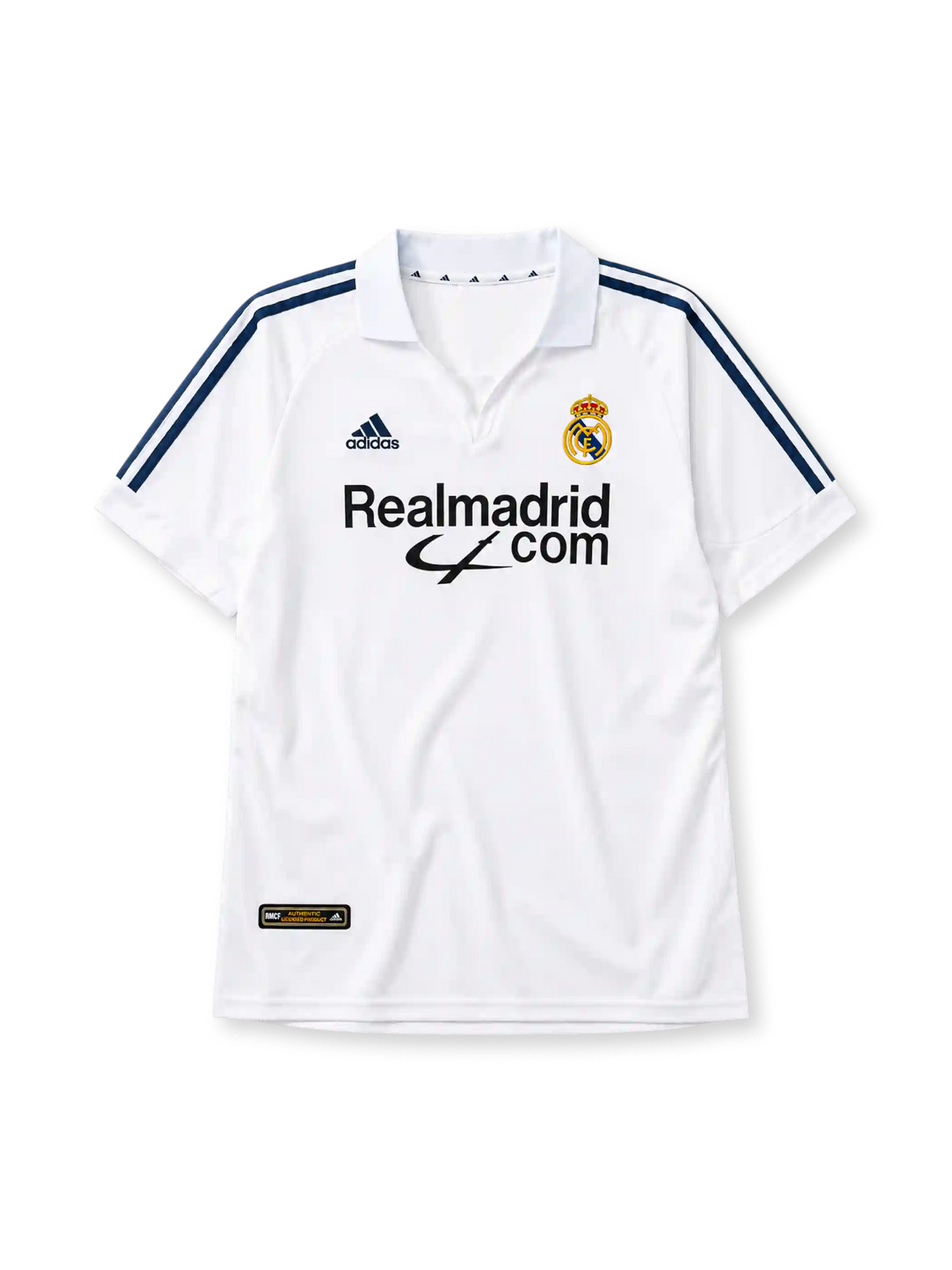 Real Madrid 2001/02 home football jersey by Adidas with Realmadrid.com sponsor logo